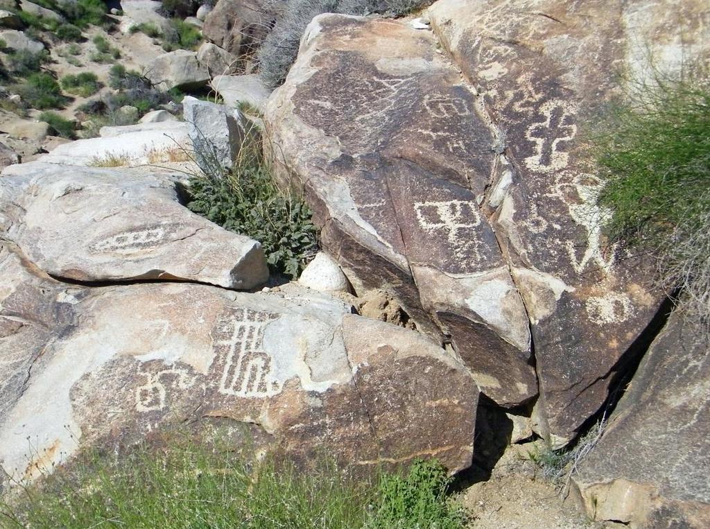 Petroglyphs at Grapevine Canyon, the oldest