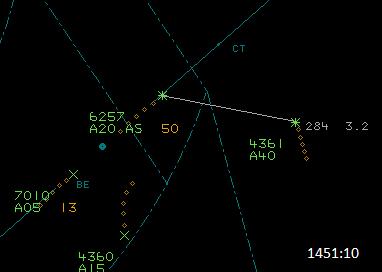 At 1451:10 the C172 pilot was again passed traffic information on the ATP stating that it was, now left ten o clock range of two miles, two thousand feet in the climb through your level (Fig 3).