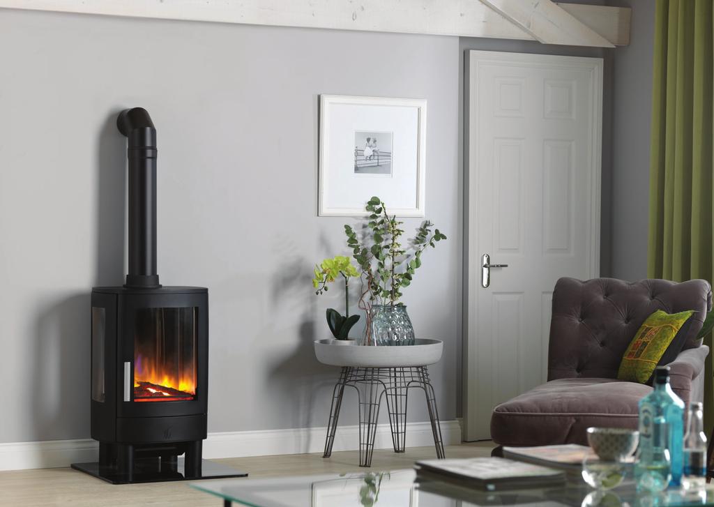 Flue pipe is not included with the stoves, but is shown as a source of inspiration for your installation.