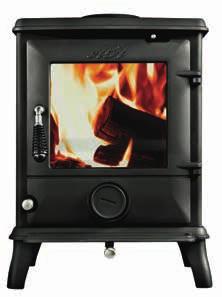 LUDLOW & LUDLOW SE The Ludlow is a medium sized multi fuel stove with a nominal heat output of 6.5kW, (maximum heat output of 9.7kW) with 76% effi ciency when burning wood logs.