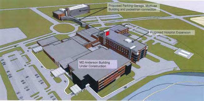 $156 million expansion project for 700-space parking garage, 33,000 SF clinical