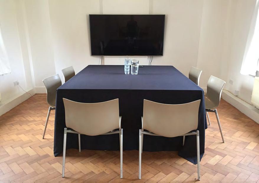 Capacities: Up to 14 boardroom style Up to 30 standing Up to 20 seated on round tables Up to