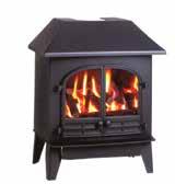 Selene 6D Gas Verona 6 Gas Flat Top with Plain Double Doors and log fuel bed.