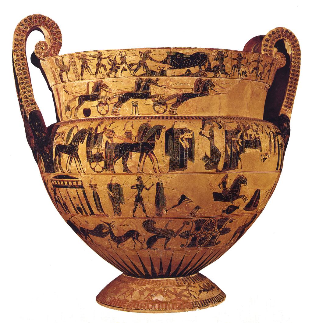 his most known works is Dino's and a well known work by him is a column krater,