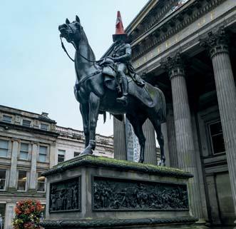Kelvingrove Art Gallery and Museum The equestrian Duke of Wellington Statue Glasgow Manchester Arndale