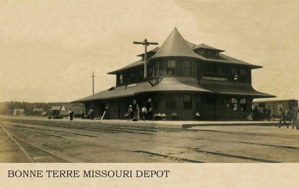 Mississippi River & Bonne Terre Railway (MR&BT) in 1909. for supplies and produce of MR&BT became part of Missouri Pacific in 1929.
