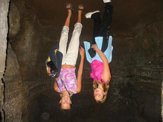 Amanda and Nichole inside of the stone Jail at the Mont