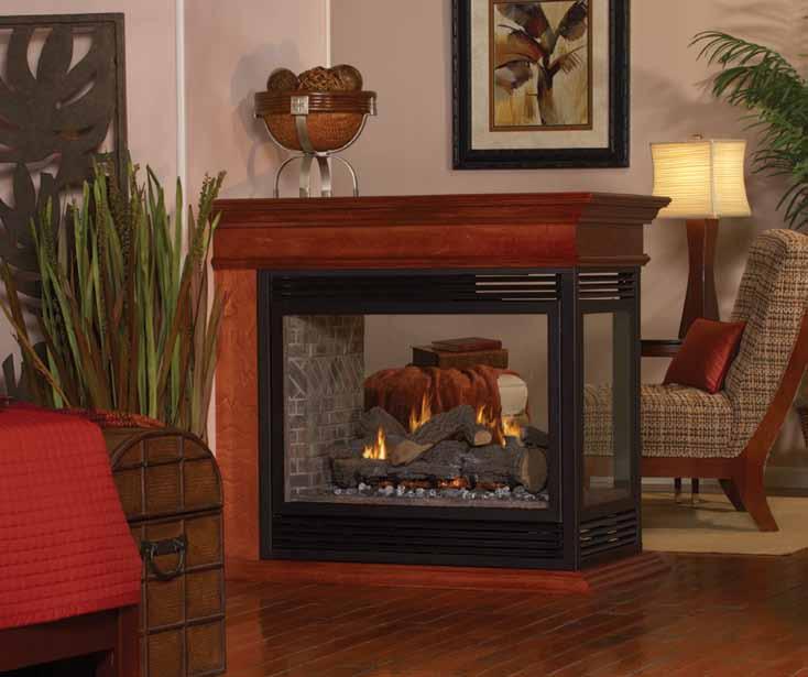 Tahoe Direct-Vent Fireplace Systems Tahoe Direct-Vent Fireplace Systems Heater Rated at 35,000 Btu input, the Tahoe direct-vent system draws in outdoor air to support combustion and sends its exhaust