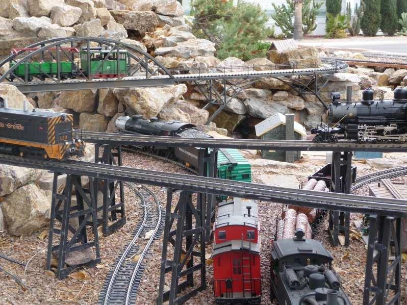 There is plenty of parking on the left in parking spaces located all around the RCW auditorium next to the Garden Railroad layout.