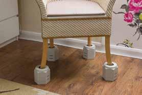 GRIP-ON RAISERS THE GRIP-ON RAISERS ARE HIGHLY VERSATILE AND WORK WITH FURNITURE ON CASTORS OR ON LEGS.