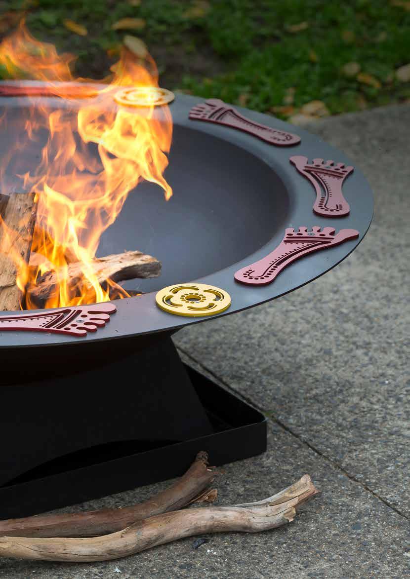 The Reconciliation Fire Pit is used to perform traditional smoking ceremonies. The design was created by Swinburne students.