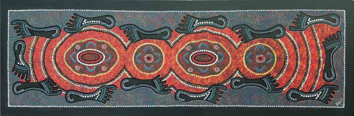 Islander communities. The colours used in the painting are aligned to the corporate colours of Swinburne.