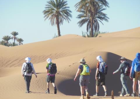 Day 2 (Sunday 4 th November 2018): Marrakech to Sahara If staying in Marrakech we set off early, crossing the Atlas Mountains and following ancient caravan routes into the arid Sahara desert,