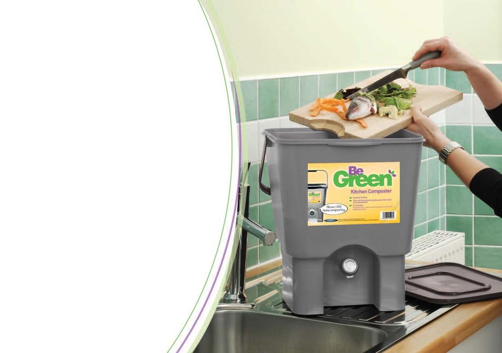 Kitchen Composter 18 litres Allows 100% home composting Takes all food waste including meat, fish, dairy and cooked foods Bokashi bran is added Liquid feed produced Contents
