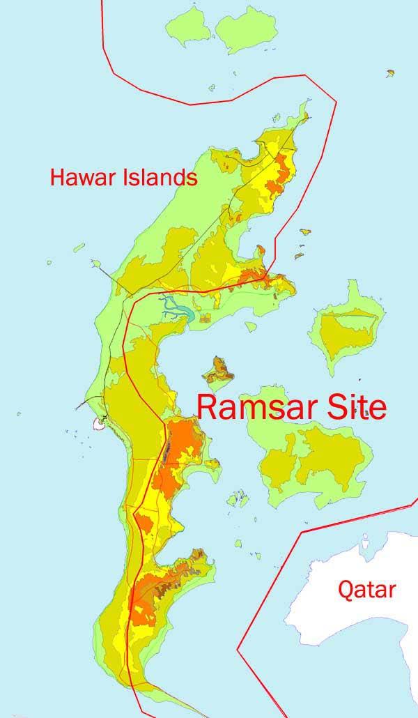 3. Marine Islands Hawar Islands, Bahrain An archipelago of 16 small desert islands and islets in the Gulf of Bahrain, surrounded by shallow seas with extensive seagrass beds.