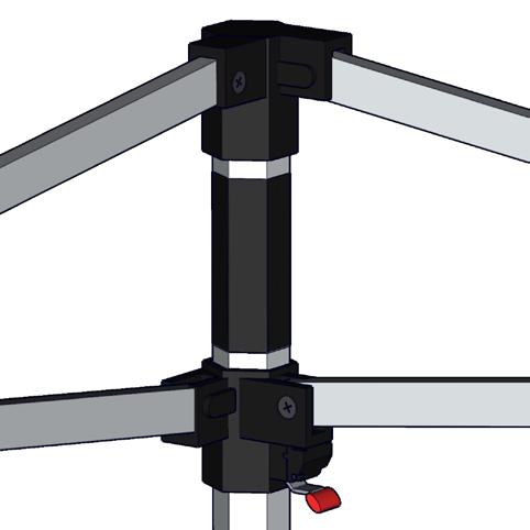 Connection Method 3: Canopy Tensioner Connection Method 4: Canopy Tensioner The frame will have one canopy tensioner at the center of the