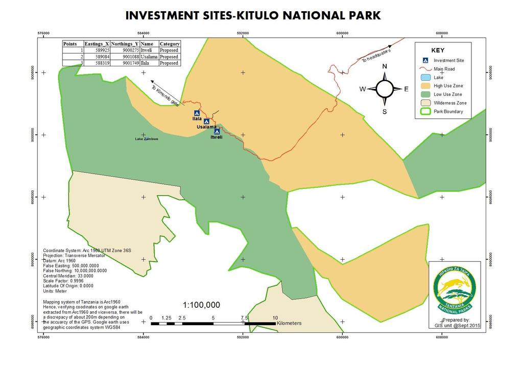 Map of Kitulo National Park