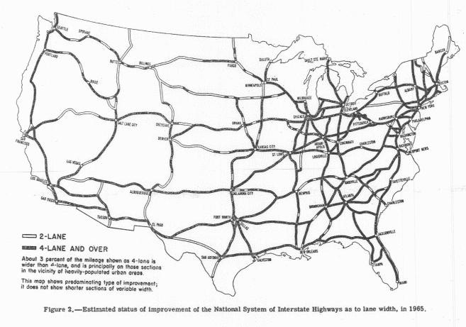 General Location of National System of Interstate Highways mapped out what became the Interstate System.