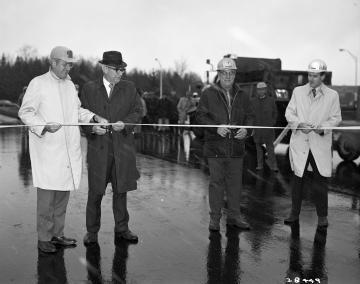 An opening ceremony was held at the rest stop on Interstate 91 between