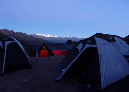 Camping in the Andes on