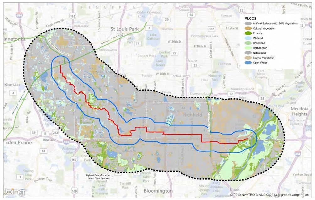 Figure 8: Nine Mile Creek Regional Trail MLCCS Map 11. Stewardship Three Rivers Park District will maintain the 16-20 foot wide regional trail corridor.
