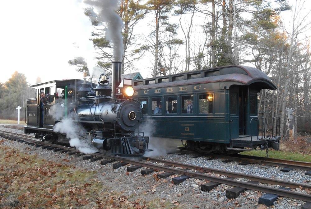 HISTORICAL OPERATIONS Maine two-footer No. 9 to star in March photo special By Wayne Laepple February 1, 2016 Wiscasset, Waterville & Farmington No. 9 runs around Jackson & Sharp coach No.