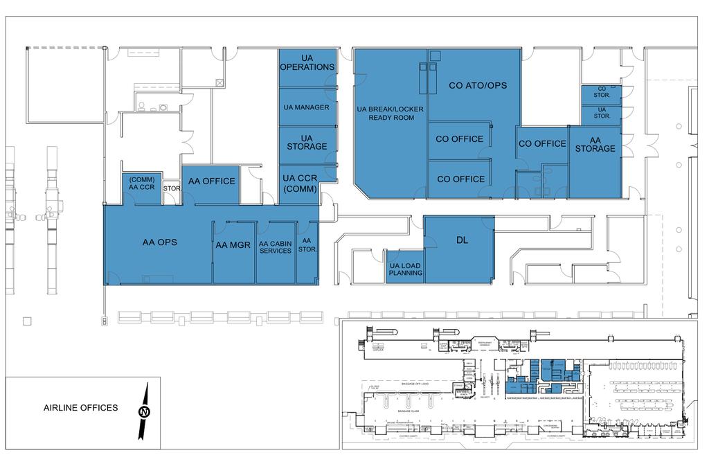 4.10.3.10 Airline Offices Airline operation spaces, depicted in Figure 4-17, include employee facilities, administrative offices, maintenance, catering, and storage.