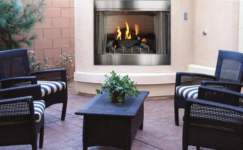 OUTDOOR FIREPLACE SPECIFICATIONS Outdoor Fireplace includes two metal studs and noncombustible backer board. Additional materials may be required for installation.