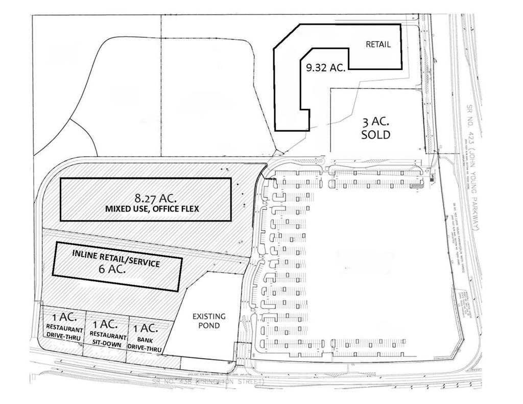 41 Acres Urban Activity Center zoning allows for multiple potential uses of the site: