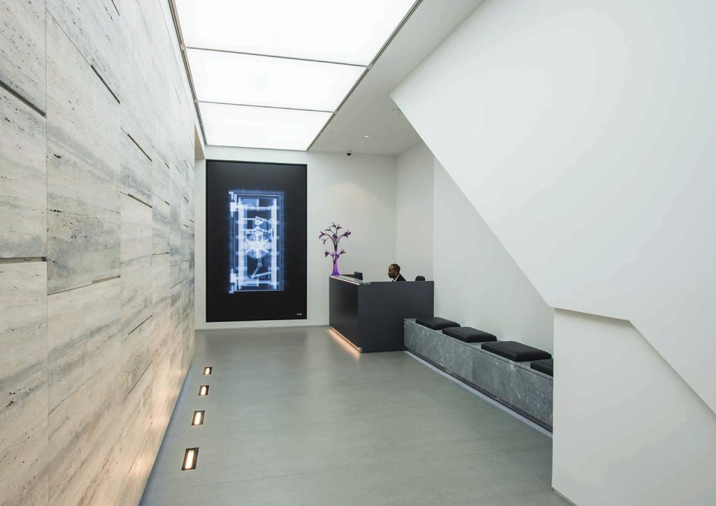 THE BUILDING BENEFITS FROM A NEW CONTEMPORARY ENTRANCE HALL FEATURING BESPOKE ARTWORK BY NICK VEASEY, INTERCONNECTING GLAZED BRIDGE LINK, PRIVATE TERRACES AND VIEWS OVER ST JAMES S AND WESTMINSTER.