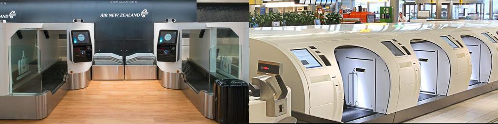 Innovations & Technology (Check-In) One/Two Stop Check-in/Bag Drop Systems Fully automated self-serve check-in system Passengers check in, select seats, print their boarding passes, luggage tags, and