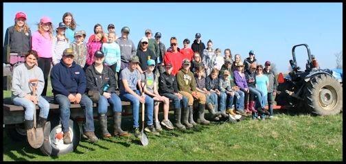 Spring 2018 Tree Planting 4H Conservation Club Volunteer Tree Planting Day! Above: 4H Ripley Conservation Club members pose on the flatbed before the hard work begins!