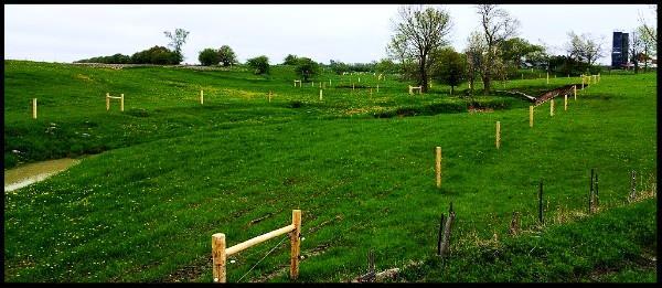 livestock exclusion fencing to keep out the livestock in the Pine River 3) an installed