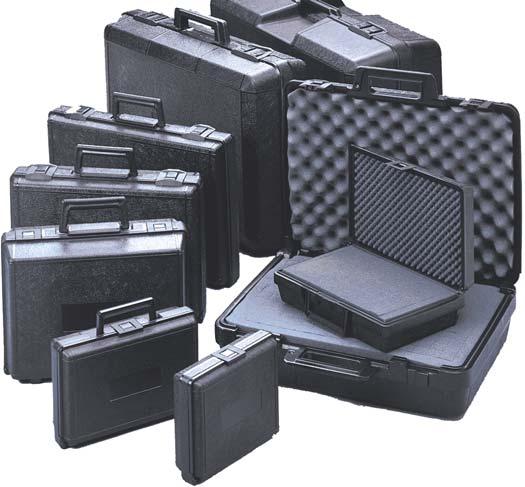 Blow-Molded: Platt also has a full line of blow-molded cases. These are manufactured from prime, high-density black polyehtlylene, with double wall construction.