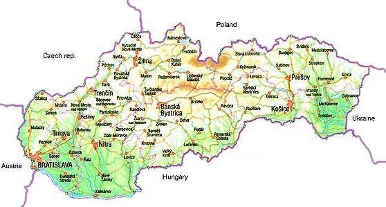 Location Slovakia is situated in the middle of Europe and is bordered by five states.