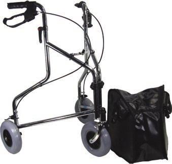 Chrome Tri Walker with Bag Ideal aid for people who need additional support when walking Suitable for indoor and outdoor use Adjustable height handles to suit most users Simple-to-use,