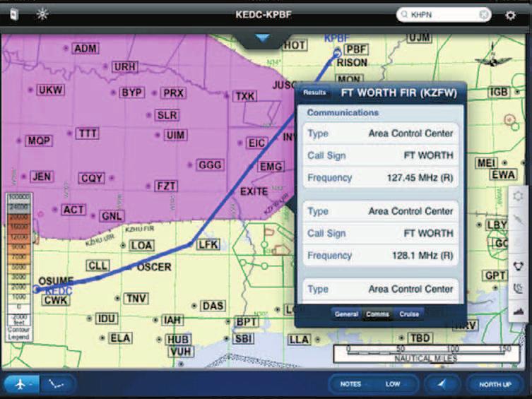 Figure 1: Data-driven en route charting application En route data-driven charting includes a variety of information, including airports, airways,