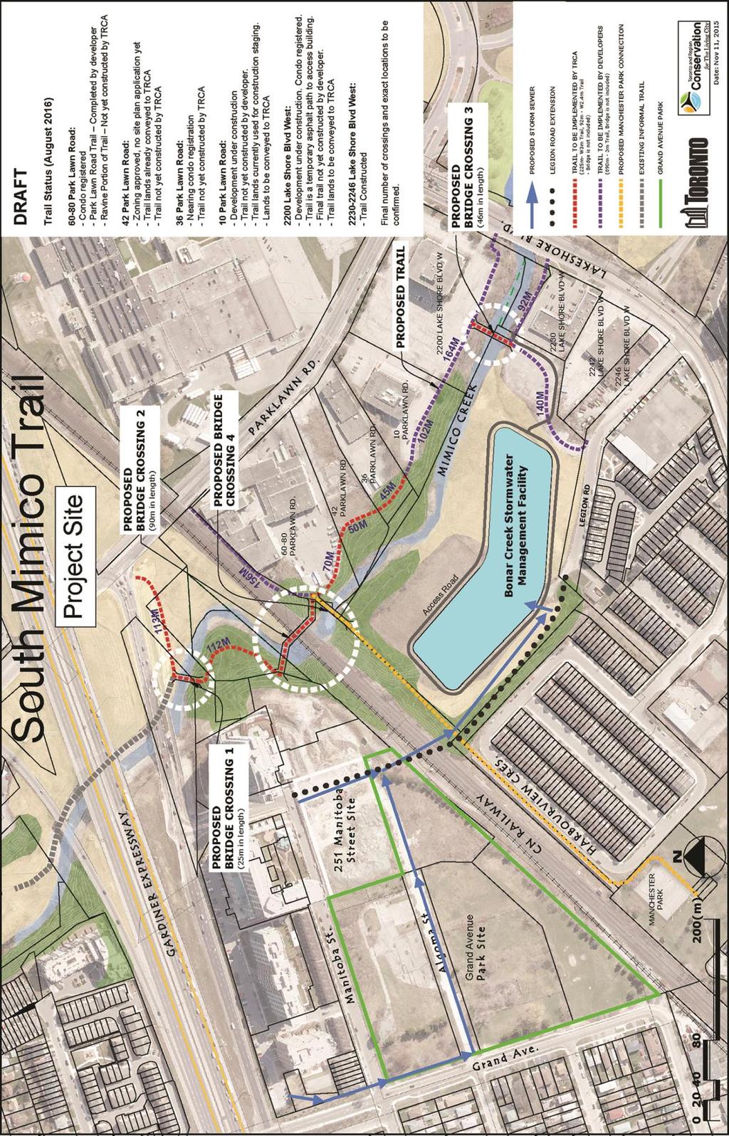 Attachment 3: Map of South Mimico Creek Trail Improvements Staff