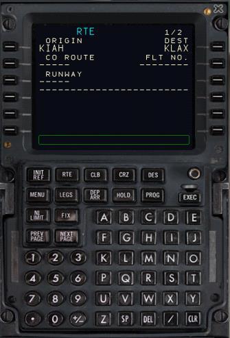 Type the destination airport code into the scratchpad and line select it up to LSK 1R, the DEST field. In this case it will be KLAX, Los Angeles International Airport (Figure 11).