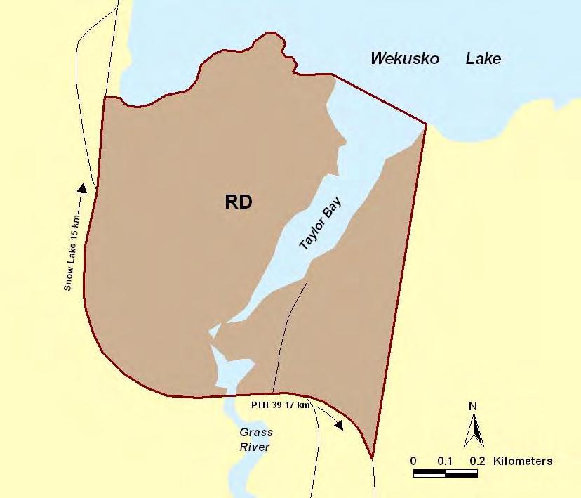 Wekusko Falls Land Use Category Drawn from Director of Surveys Plan # 19859 Recreational Development (RD) Size: 88.23 ha or 100% of the park.
