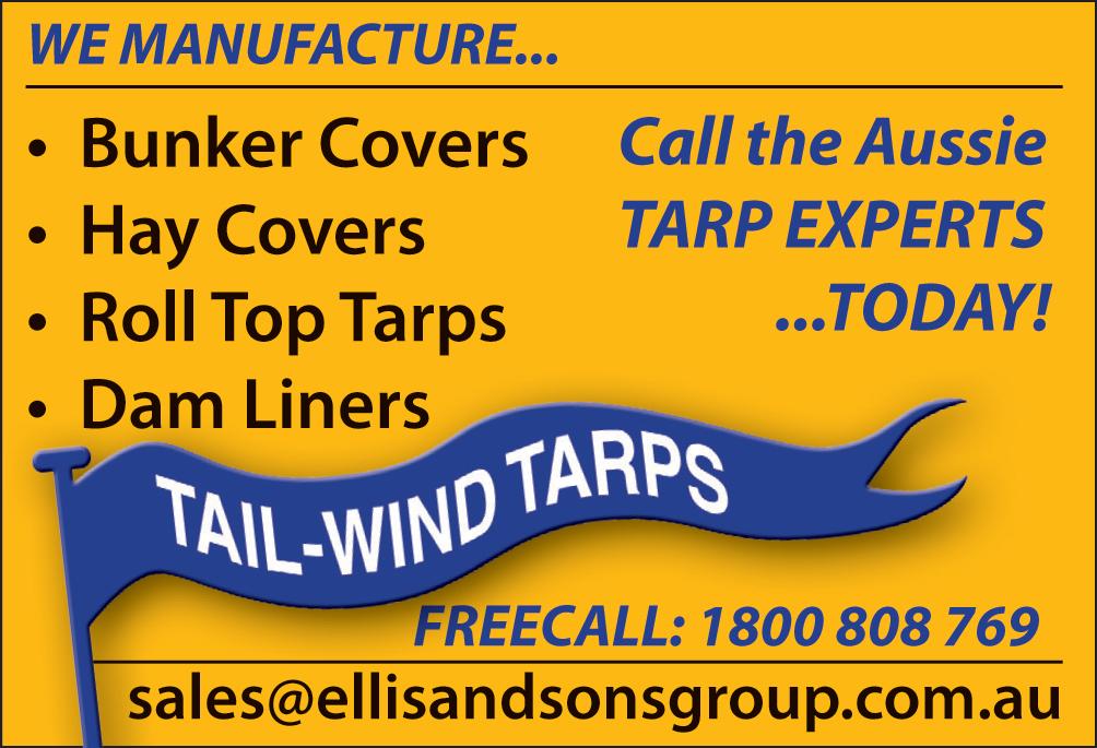 162 T Tarpaulins Cattle Shades Dam & Pond Liners Grain Bunker Covers Hay Tarps Truck Tarps Piggery/Poultry shed blinds 33 Industrial Ave TOOWOOMBA Email: ddt@ddt.com.au Call 07 4634 2166 www.ddt.com.au Tarpaulins All Tarps www.