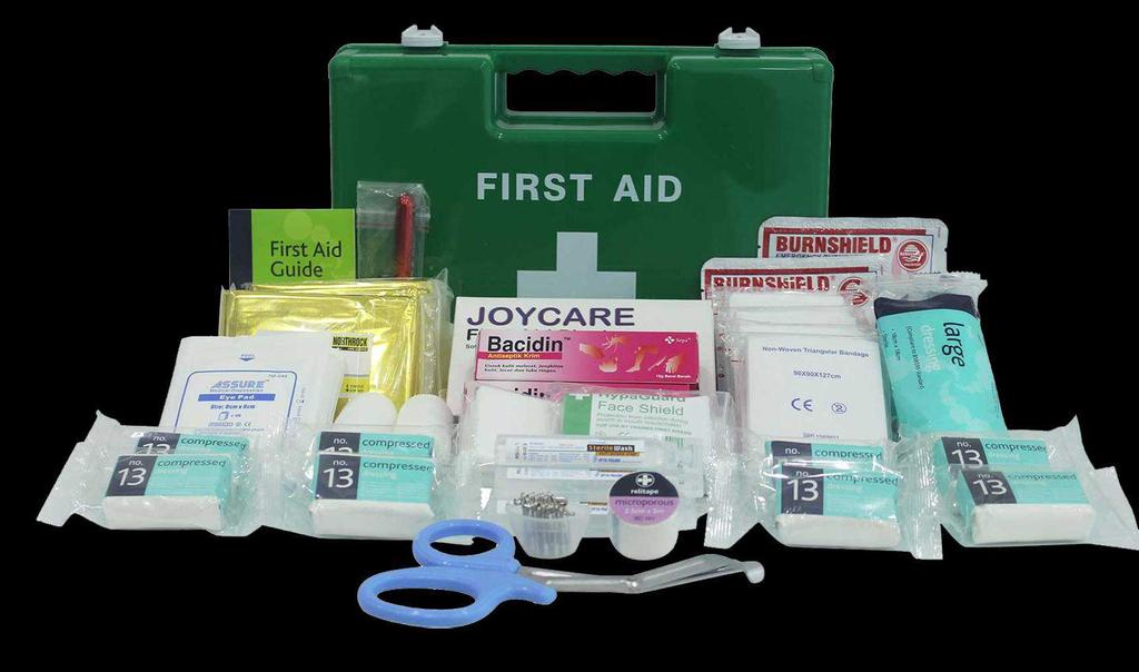 First Aid Kits A statutory requirement for all workplaces to be equipped with a first aid box. TMI proudly presents this professional first aid box to our customers. First Aid kits can save lives.
