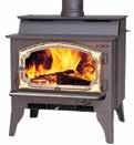 ) Heat Output Efficiency (DEQ) Maximum Burn Time Firebox Size Maximum Log Size CLEARANCES A = Stove to Side Wall B = Stove to Back Wall C = Stove to Corner Wall D = to Side Wall E= to Back Wall F= to