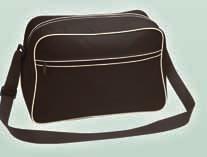 29 Retro Shoulder Bag Bag Base BG14 600D polyester, adjustable shoulder strap, inside pocket with zipper, front pocket with zipper, piping in contrasting colour, capacity: 18 l.