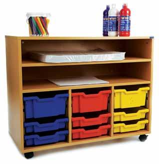personalised storage solution 2 lockable castors for easy movement Kinderbox Tray Storage PSU19K Paper & Tray Storage Width Depth Height 1025mm 450mm 625mm 2 shelf compartments that