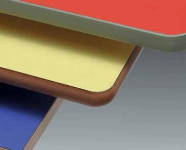 Polished and lacquered with rounded corners, this edge is a continuation of the table top. No sharp edges and wood colour finish.