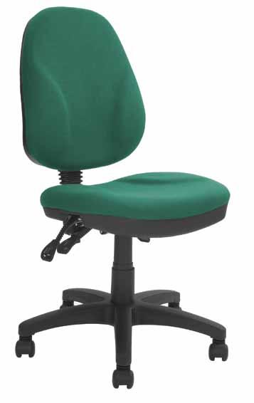 TRIPLE Gas lift seat height adjustment Back rest height adjustment Back rest angle adjustement Generously upholstered highback operators chair with several options for you selection Large 5 star base