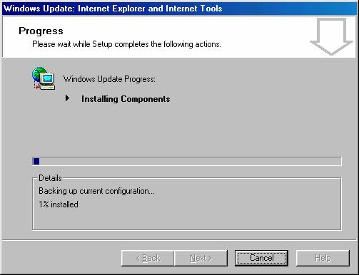 Počinje instalacija programa Microsoft Internet Explorer 6.