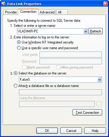 Klikom na dugme Izaberi pojavljuje se sledeća maska: Treba izabrati Microsoft OLE DB Provider for SQL Server i kliknuti na Next.