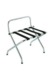 Metal Luggage Racks, continued Economy Flat Top Luggage Rack Brushed chrome steel finish Strong, lightweight, folds away easily for storage Extra wide 2-1/4 polypropylene webbing provides strength